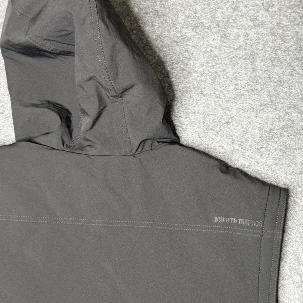 Duluth‎ Trading Co Mens 2XL Black Thermore Insulated Hooded Utility Vest Jacket